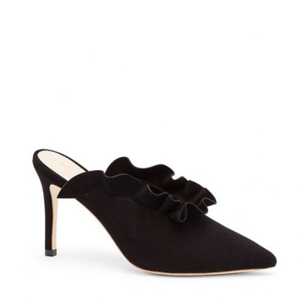LOEFFLER RANDALL Black Suede Langley Mules Heels